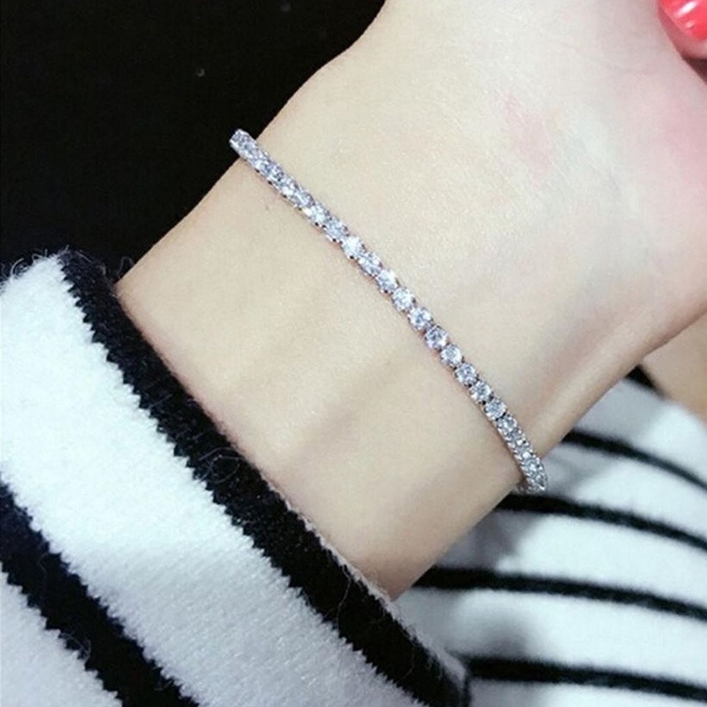 LAST ONE‼️ 925 Sterling Silver CZ Diamond Bracelet - Picture 4 of 5
